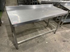 Stainless Steel Single Tier Preparation Table 1200 x 600 x 960mm. Please Note: There is NO VAT on