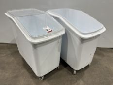 2no. Plastic Frame Mobile Food Storage Bins, 440 x 710 x 710mm