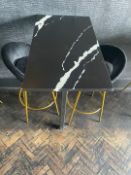 Marble Top Restaurant Bar Table 500 x 1080 x 900mm Complete With 2no. Bar Stools 520 x 950 x 480mm