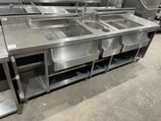 Stainless Steel Bar Sink With Serving Wells 2400 x 620 x 960mm