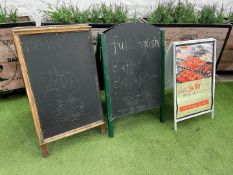 2no. A-Frame Chalk Boards 640 x 770 x 1030mm, Complete With A-Frame Poster Display Board