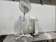 2no. Oscilating Fans & Oil Heater