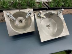 2no. Stainless Steel Hand Wash Basins 400 x 350 x 120mm