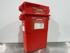 2no. Red Plastic Bins