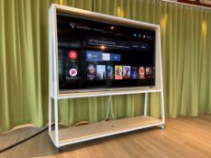 Sony 83" Television Complete With Steel Frame Stand & Integrated Whiteboard