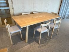 Nikari Café Basic JRP3 Designer Solid Ash Bespoke Meeting Table 2000 x 1000mm Complete With; 6no.