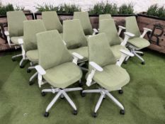 10no. Herman Miller Sayl Mobile Office Armchairs, Green, Combined RRP: £5,970.00 Inc VAT.