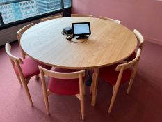 Nikari Café Basic JRP3 Designer Solid Ash Bespoke Circular Meeting Table 1800mm Complete With;