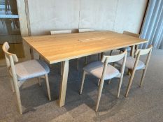 Nikari Café Basic JRP3 Designer Solid Ash Bespoke Meeting Table 2000 x 1000mm Complete With; 6no.