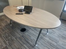 Designer Veneer Finish Oval Meeting Table 2100 x 1200 mm