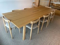 Nikari Café Basic JRP3 Designer Solid Ash Bespoke Meeting Table 2800 x 1200mm Complete With; 8no.