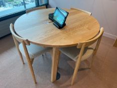 Nikari Café Basic JRP3 Designer Solid Ash Bespoke Circular Meeting Table 1200mm Complete With;