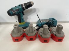 Makita 8391D Cordless Combi Drill, Complete With 4no. Battery's & Makita DC1804F Battery Charger