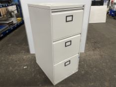 3 Draw Metal Filing Cabinet 470 x 620 x 1000mm & Contents as lotted