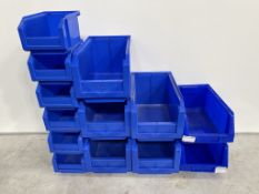 13no. Various Blue Tote Bins Comprising, 5no. 220mm x 150mm 7no. 330mm x 210mm