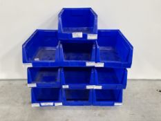 10no. Blue Tote Bins 330mm x 210mm