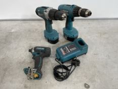 3no. Makita Drills & Charger Please Note: No VAT on Hammer Price