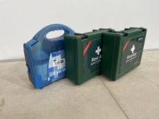 3no. St John First Aid Kits Comprising 2no. Medium workplace Kits & Eye Wash Kit