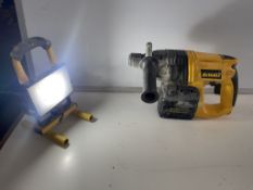 DeWalt DW004 SDS Cordless Drill Complete With Battery & Diall AE0292 Work Light 230V