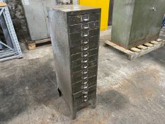 15 Draw Metal Cabinet & Contents As Lotted H1000mm W270mm D390mm