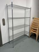 4-Tier Commercial Steel Wire Shelving Unit, 1200 x 400 x 1820mm