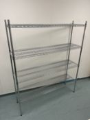 4-Tier Commercial Steel Wire Shelving Unit, 1500 x 400 x 1820mm