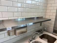 Stainless Steel Wall Mounted Shelving Unit, 1350 x 300mm Please Not Towel Dispenser Not Included