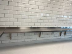 Stainless Steel Wall Mounted Shelving Unit, 2000 x 300mm