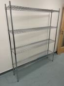 4-Tier Commercial Steel Wire Shelving Unit, 1500 x 300 x 1820mm