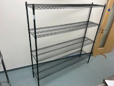 4-Tier Commercial Coated Steel Wire Shelving Unit, 1800 x 360 x 1830mm