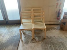 4no. Timber Ladder Back White Painted Chairs. Sold