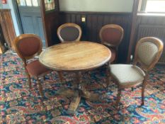 Circular Timber Bar Table set on Single Pedestal w