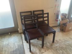 4no. Timber Ladder Back Black Painted Chairs. Sold