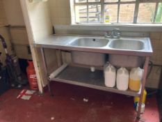 Stainless Steel Double-Bowl Sink Unit with Left Ha