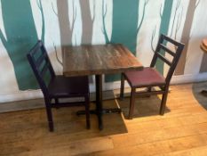 Timber Top Dining Table on Single Steel Pedestal L