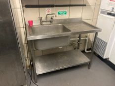 Stainless Steel Single Bowl Sink Unit with Right H