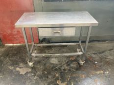 Stainless Steel Preparation Table with Single Draw