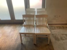 6no. Timber Rail Back White Painted Chairs. Sold a