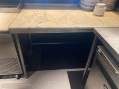 Stainless Steel Preparation Table with Marble Effe