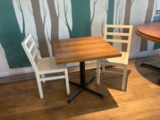 Timber Top Dining Table on Single Steel Pedestal L