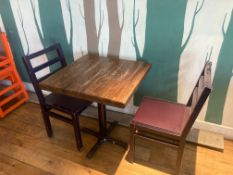 Timber Top Dining Table on Single Steel Pedestal L