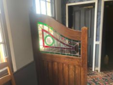 Timber Frame Snug Panel with Inlaid Coloured Glass