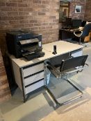 Engineering Desk with Cantilever Armchair, Printer & Phone Not Included