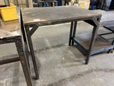 Fabricated Steel Frame, Timber Top Workbench 1000 x 680 x 930mm. Onsite Loading Assistance