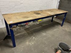 Steel Frame Timber Top Workbench 2820 x 810 x 860mm. Onsite Loading Assistance Available. Collection