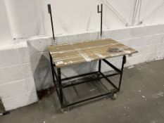 Steel Frame Timber Top Trolley as Lotted 1070 x 710 x 800mm. Onsite Loading Assistance Available.