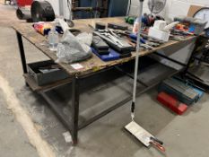 Steel Frame Timber Top Workbench as Lotted 2450 x 1150 x 790mm. Onsite Loading Assistance Available.