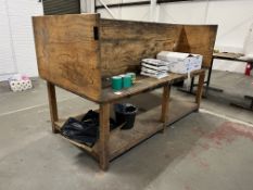 2-Tier Timber Frame Partitioned Workbench 2430 x 1230 x 800 (Work Height) x 1500mm (Total Height).
