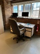 Engineering Desk and Mobile Office Armchair as Lotted, IT Not Included