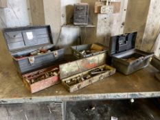 5no. Various Tool Boxes & Contents Comprising, Sockets, Alan Keys & Hand Tools as Lotted